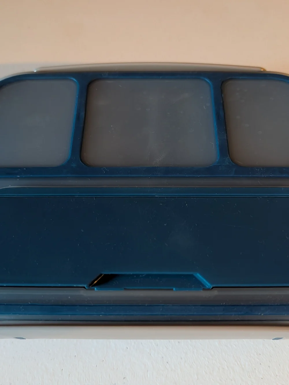 Blue 4-Compartment Bento Lunch Box with Utensil Tray